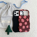 Automne hiver vin rouge modèle floral cas téléphone