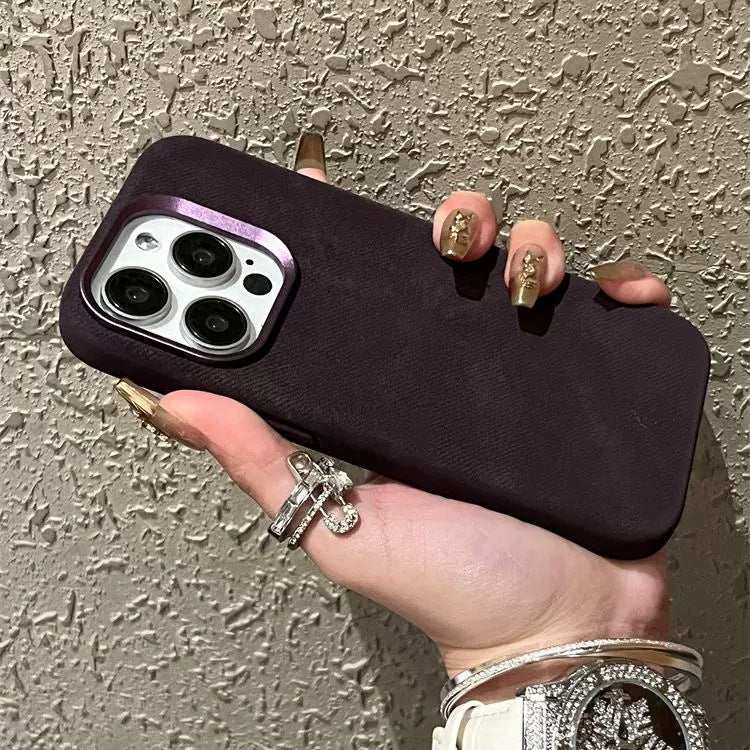 Boîtier de téléphone en cuir magnétique résistant à la chute