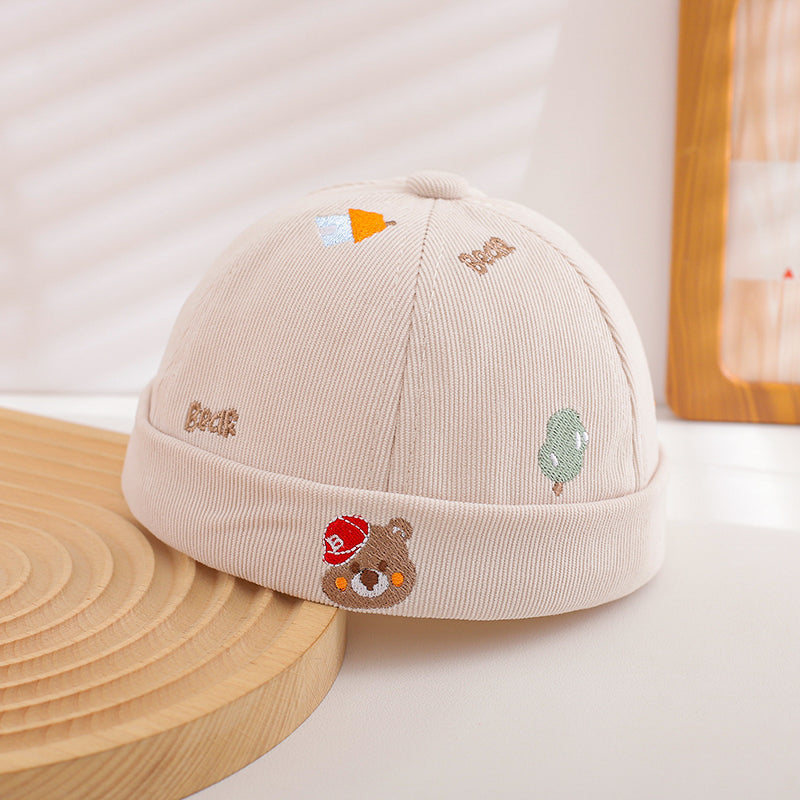 Été Garçons et filles' Scène amusante Broderie Velcro Mignon Style scolaire Baby Master Hat Suita