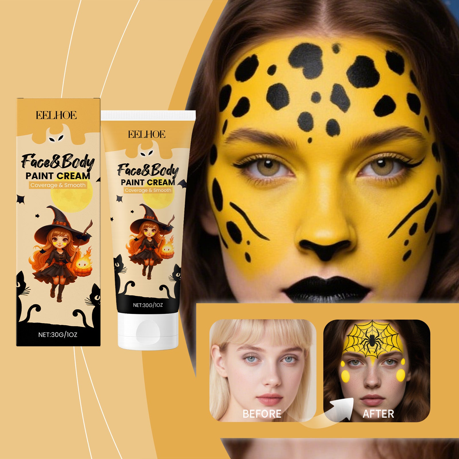 Crème de peinture visage et corps d'Halloween 30g