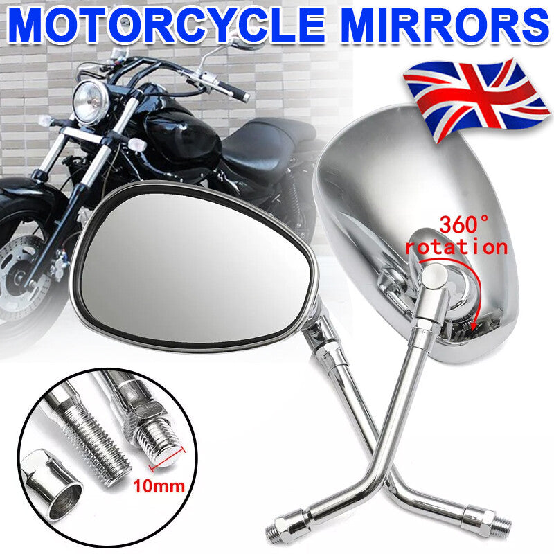Paire 10mm Motorcycle Rearview Motorbike Motor Bike Rear View Side Wing Miroirs