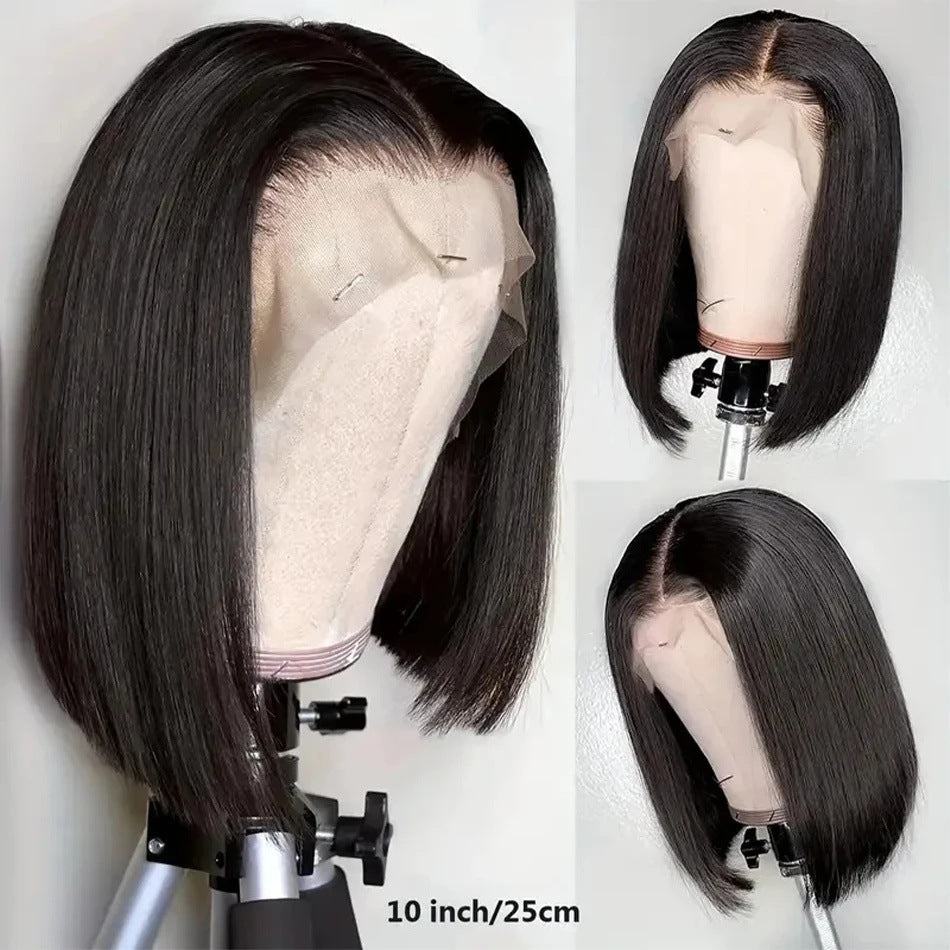 13x4 Droit Bob cheveux humains brésiliens 200 Densité Perruque