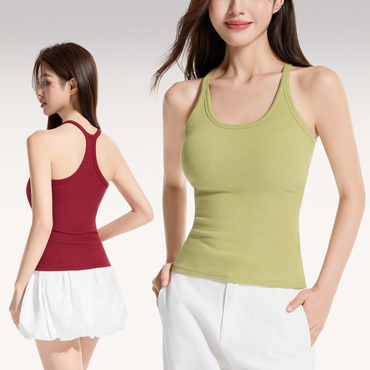 Femmes Summer Slim-Fit One-Piece Back-Show Top