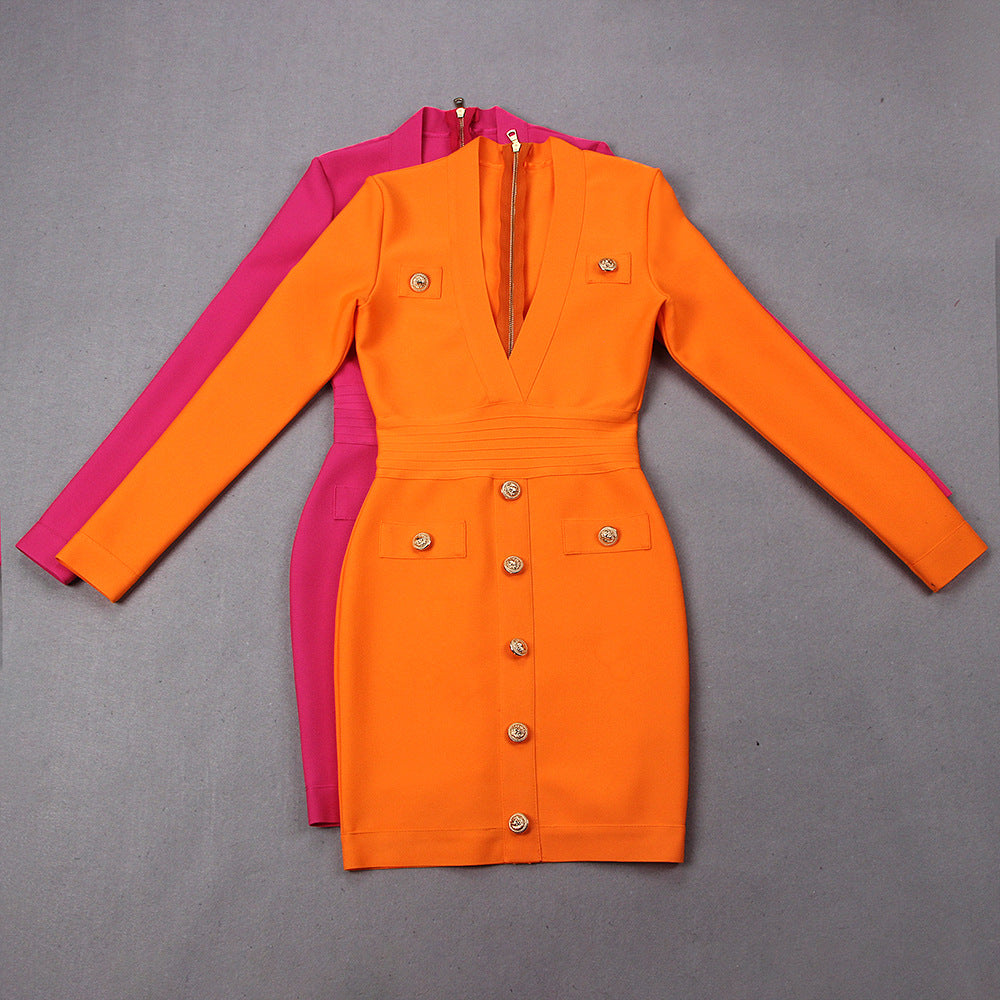 Robe à manches longues à manches longues pour dames minces