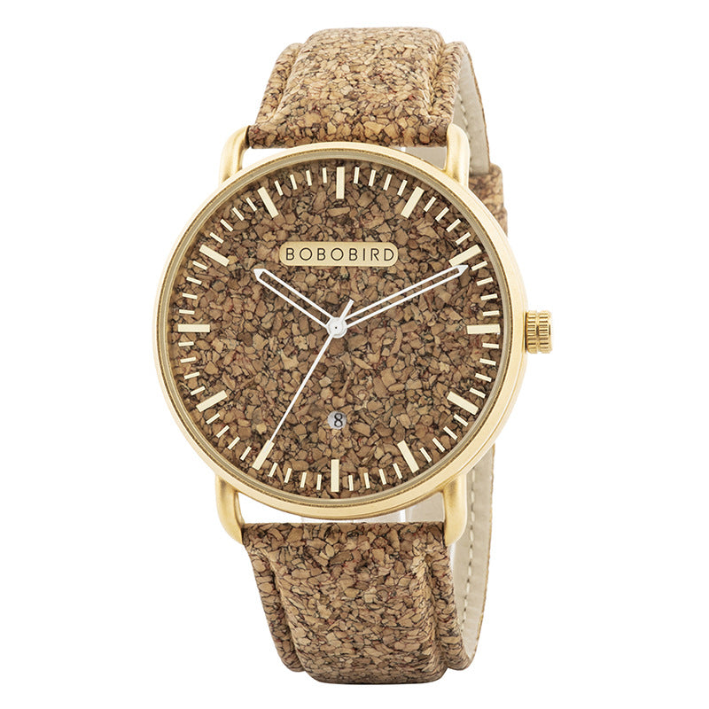 Cork Grain Couple montre mode Casual Wood Grain montre