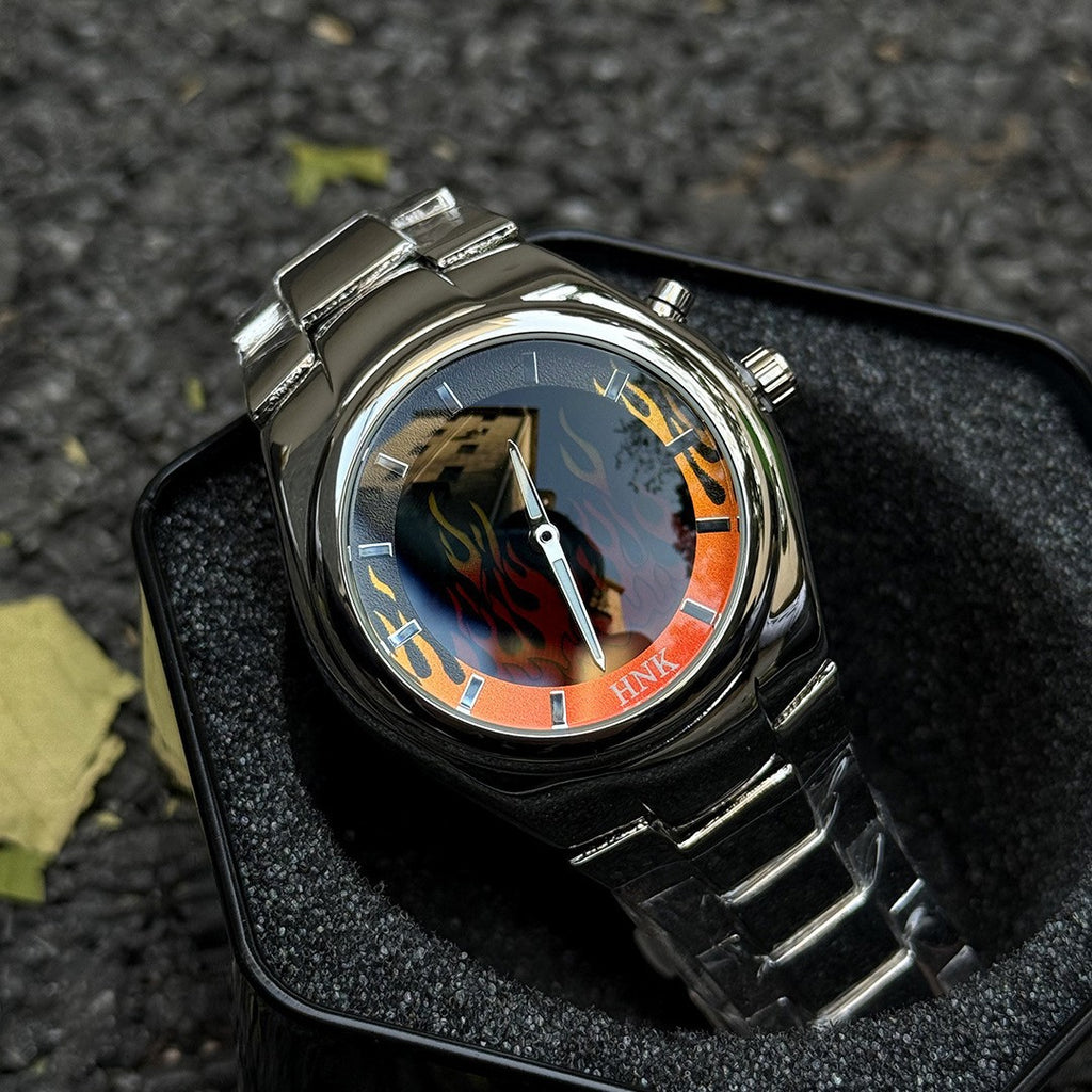 Montre pour hommes Creative Dynamic Flame inspirée de Y2K