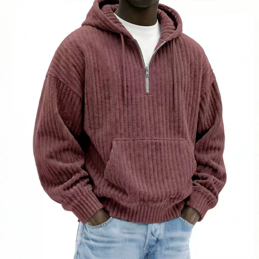 Coq à capuche pour hommes Corduroy en couleur solide
