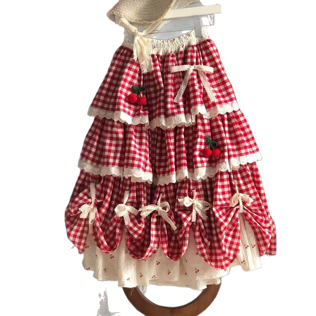 Jupe de patchwork rouge festive pour femmes