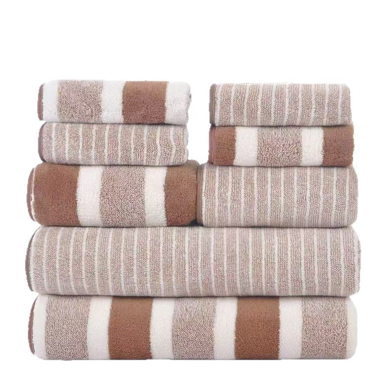 Toile de corail Double face Épaisseur 8 pièces Ensemble Serviettes Écharpe carrée
