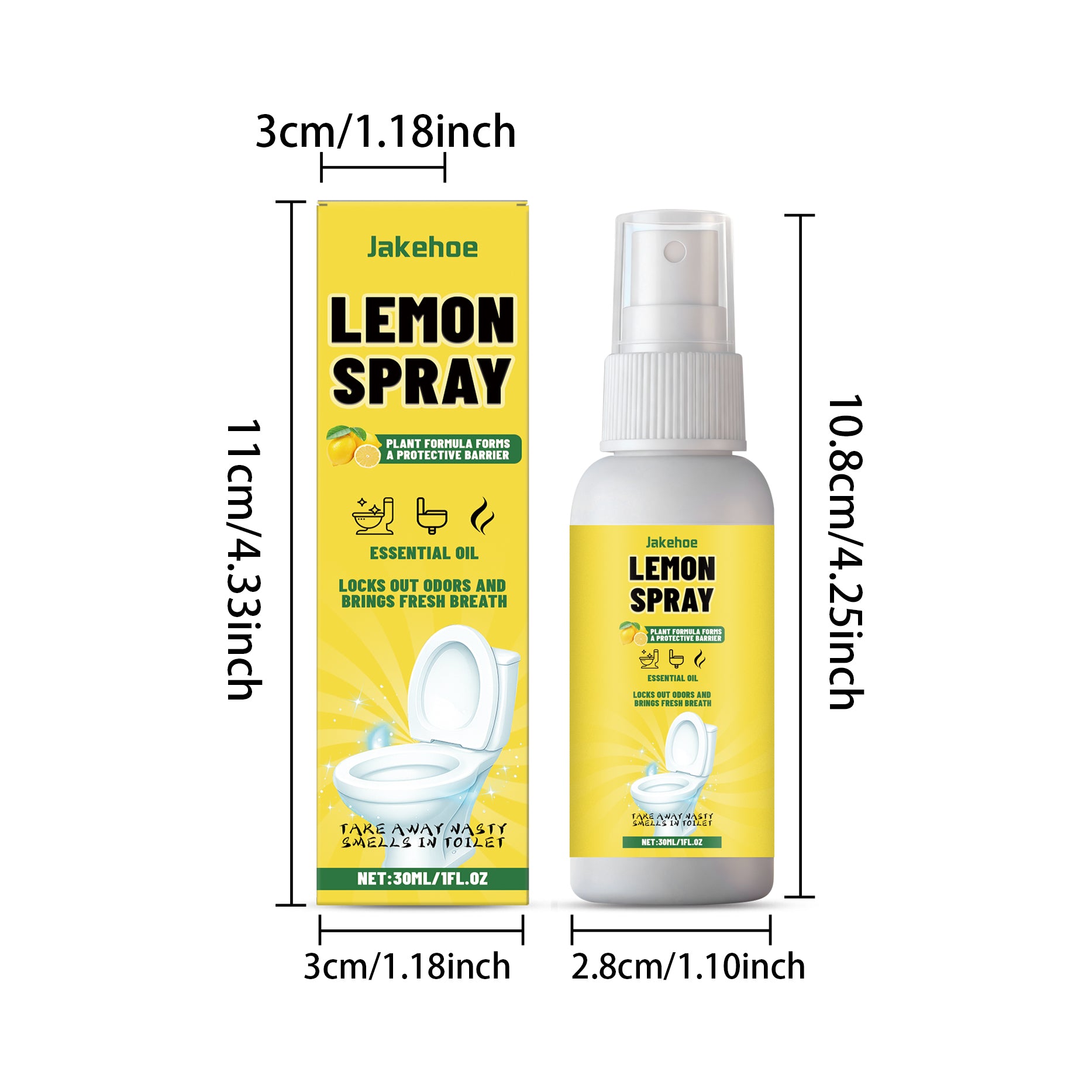 Spray de désodorisation des toilettes Saveur de citron 30ml1box