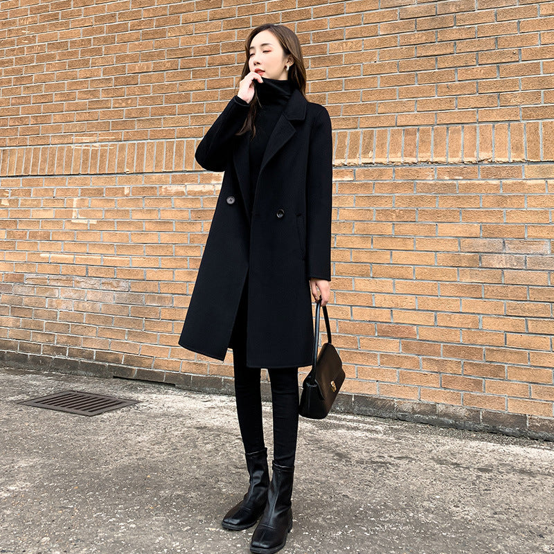Manteau de cachemire à double face pour femmes