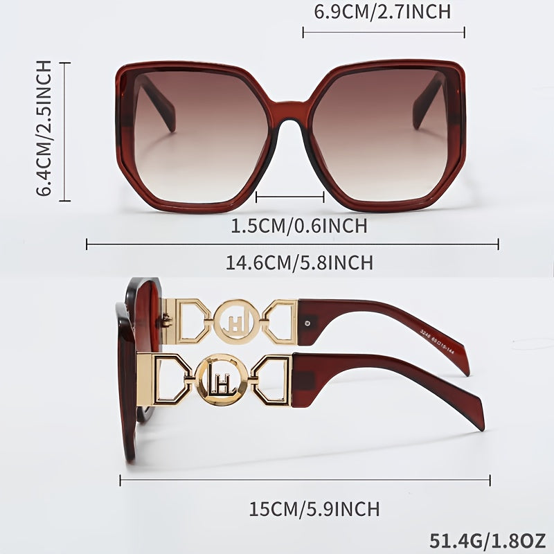 2 Pack Lunettes de soleil carrées surdimensionnées pour femmes
