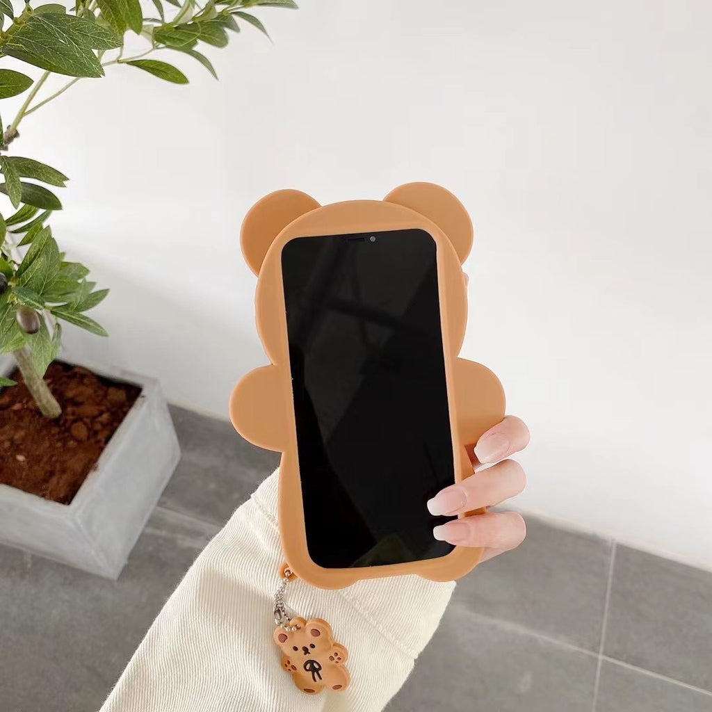 Teddy Bear Coque de téléphone mobile Cartoon anti-drop silicone doux