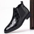 Bottes en cuir pointu de style britannique pour hommes