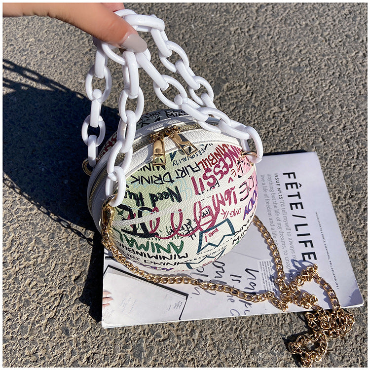 Sac Graffiti Basketball Handheld et Crossbody avec des lettres