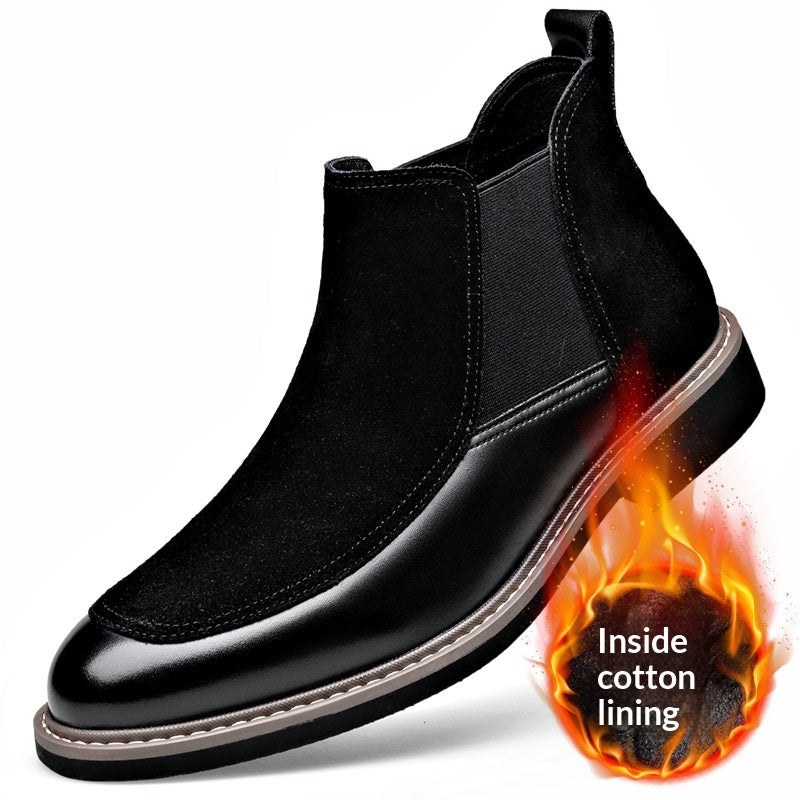Bottes pour hommes casuales de patchwork chaud doublé de polaire