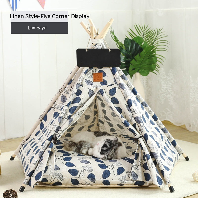Maison de chat de tente de chat amovible et lavable Kennel Cat Villa semi-fermée Insulation Cat Ne