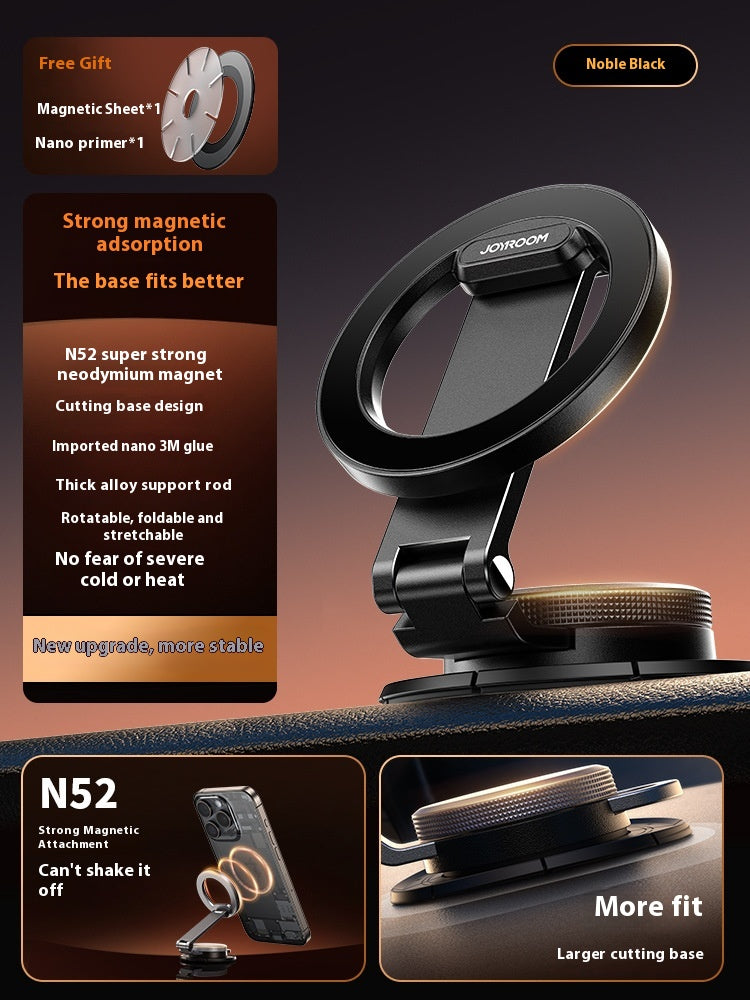 Adhesive folding magnetic car phone holder