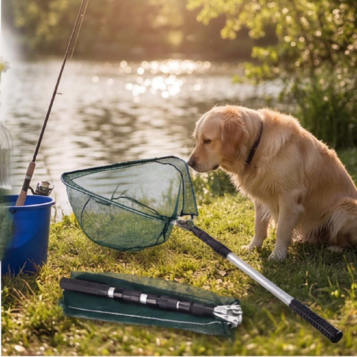 Filet d'atterrissage pour poissons rétractables - Filet d'atterrissage pliable pour pêcheurs et activités de plein air - P