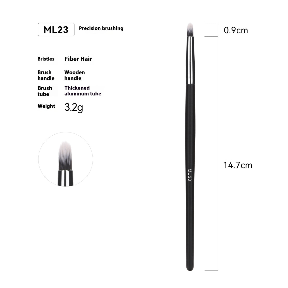 Vente Amazon Can Bulk 32 PCs Brush Suit Brush simple maquillage Sac en cuir avec poignée en bois