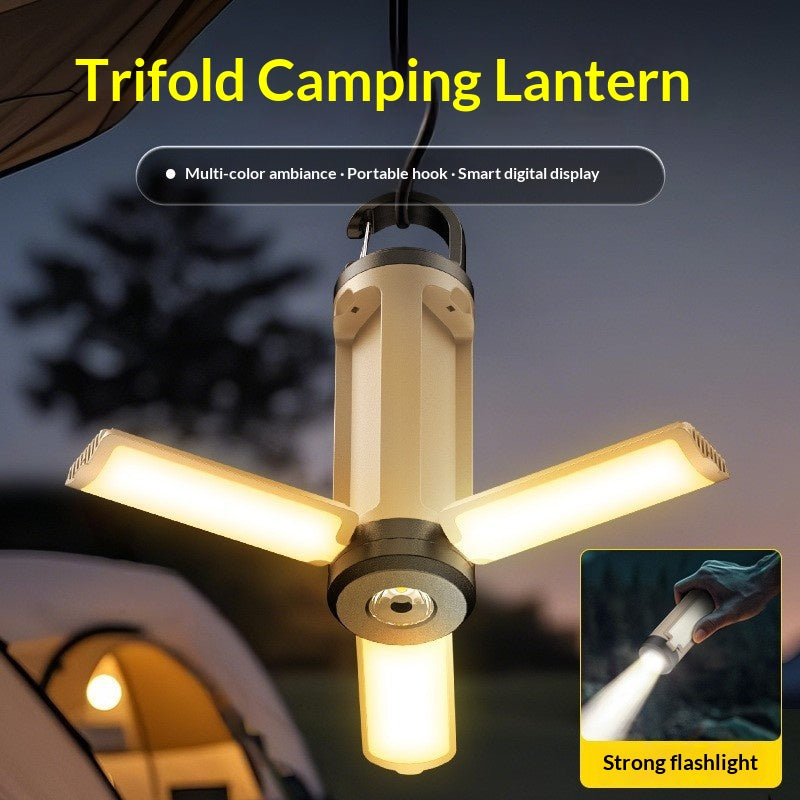 Lampe de camping pliable multifonctionnelle à quatre pieds