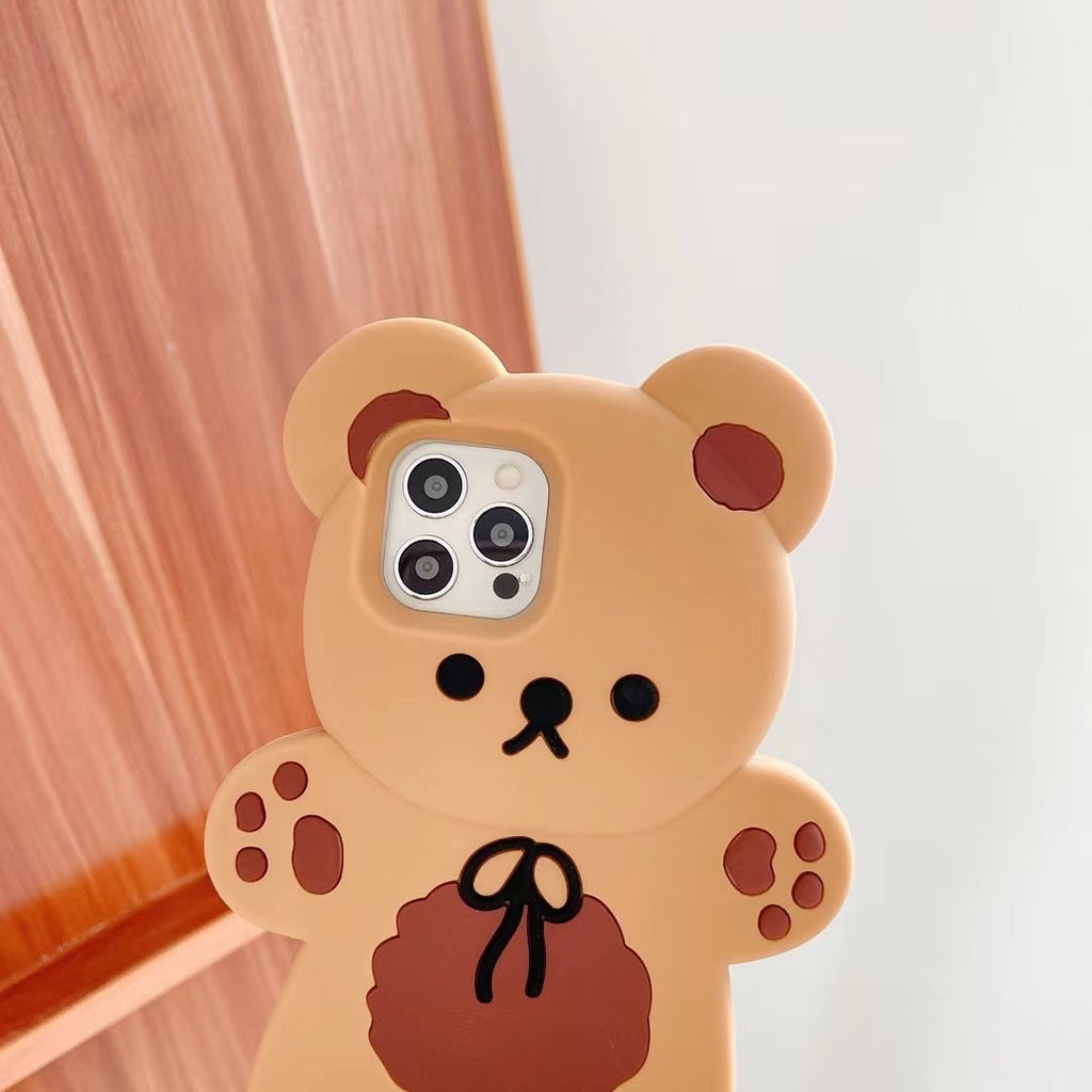 Teddy Bear Coque de téléphone mobile Cartoon anti-drop silicone doux