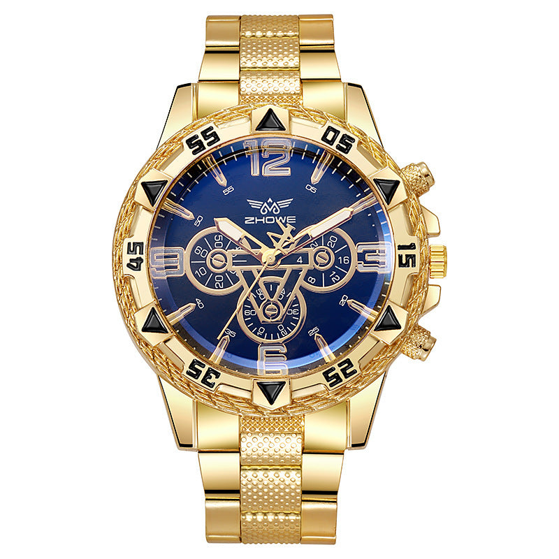 Men's Light Blue Stainless Steel Quartz Watch