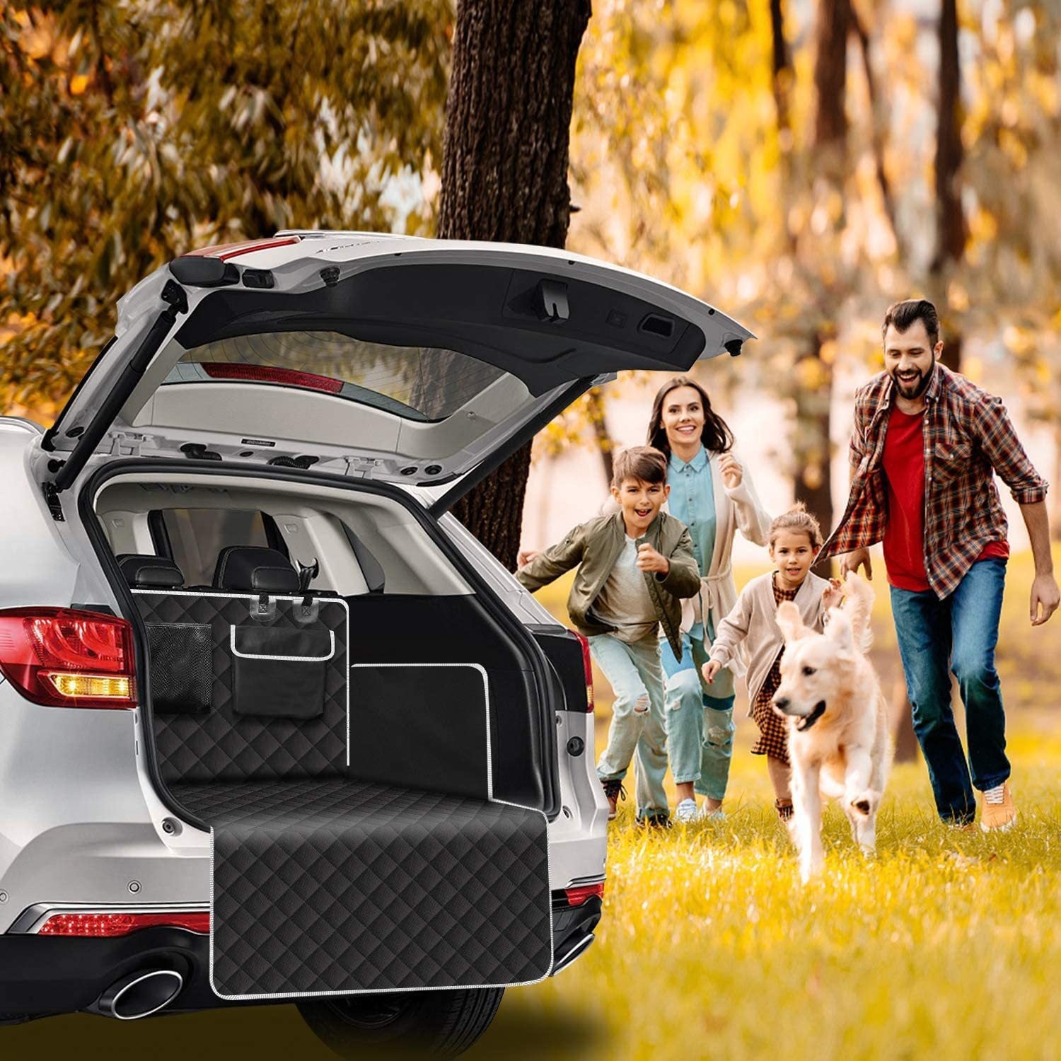 Grand tapis d'animal imperméable et résistant aux taches pour les coffres de voiture
