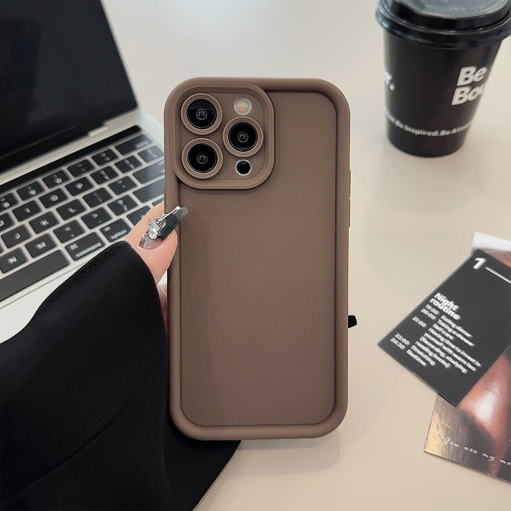 Boîtier de téléphone en silicone tout compris de couleur solide
