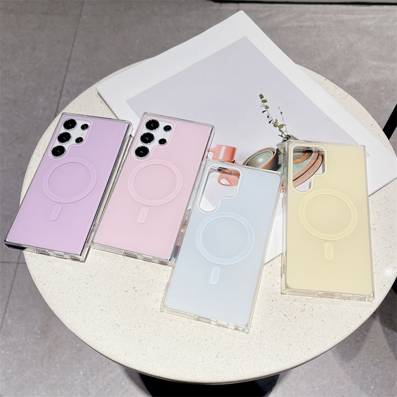 Macaron série de couleurs boîtier de téléphone magnétique