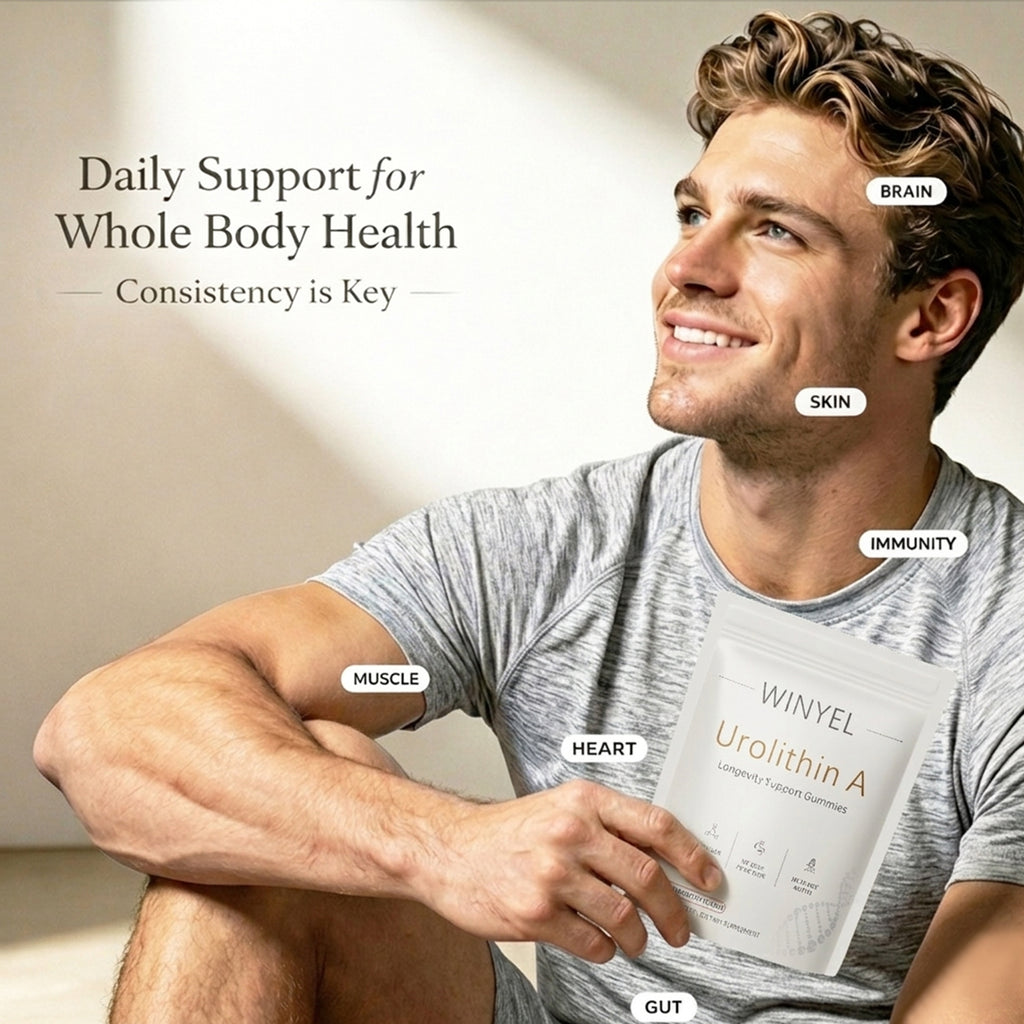 WINYEL Urolithine Un supplément Gommies - Pour un vieillissement en santé Énergie cellulaire Force musculaire