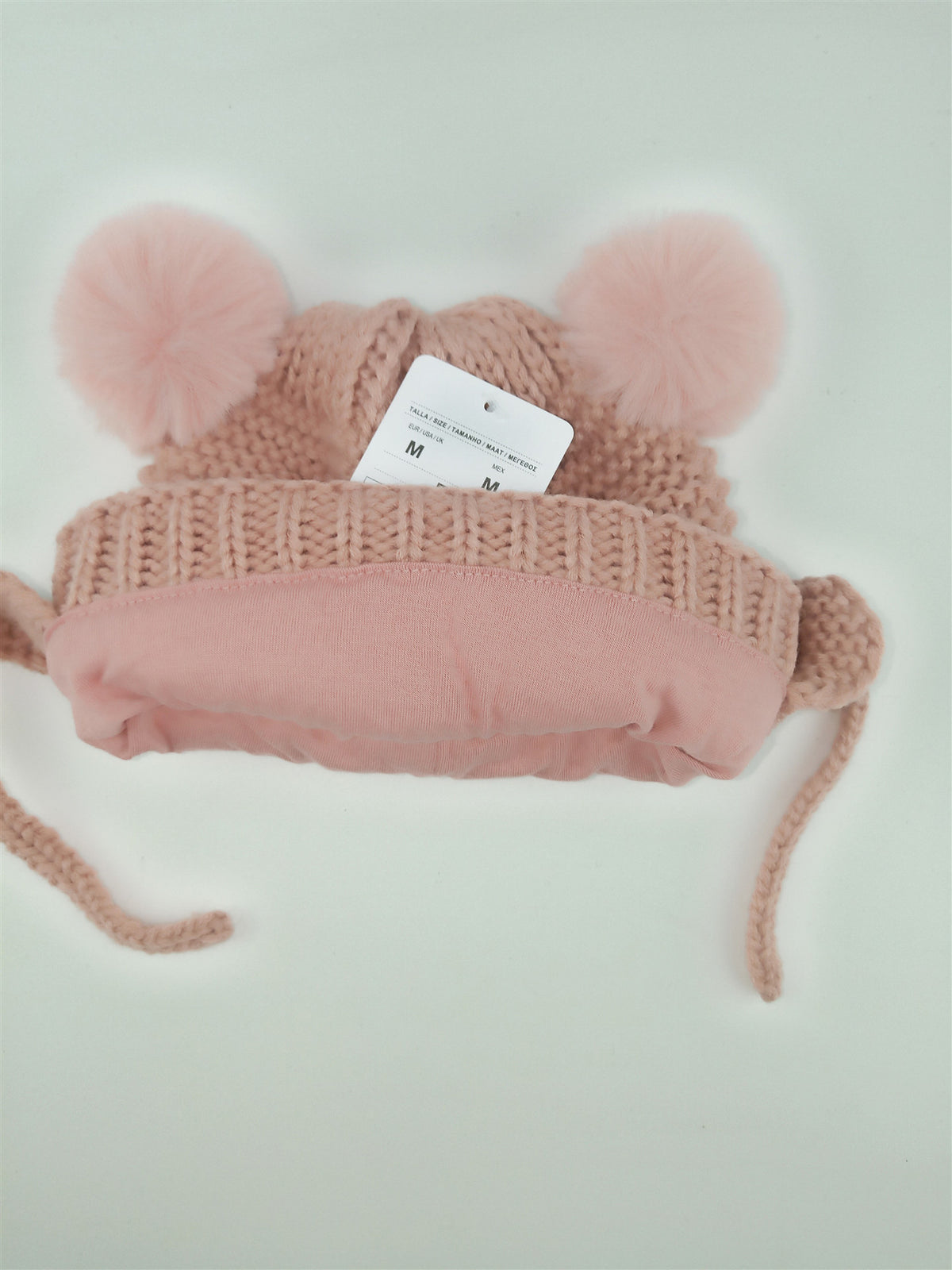 Fausse boule de fourrure décoratif bébé tricoté chapeau en laine tricoté écharpe tricoté ensemble deux-pièces
