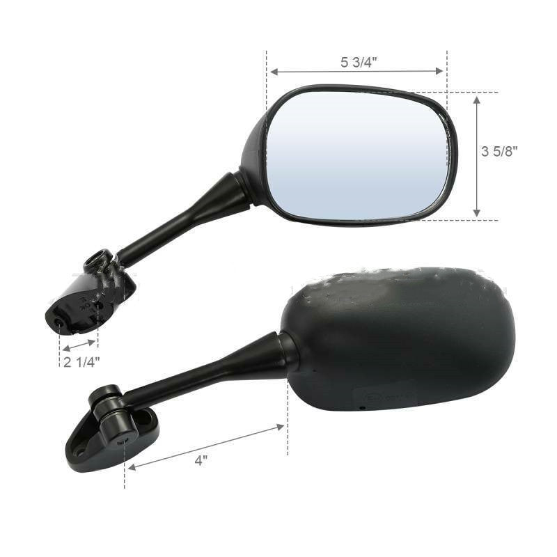 Rétroviseur miroir en plastique noir de moto