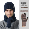 Gants d'écharpe de chapeau homme épais d'hiver Ensemble de trois pièces