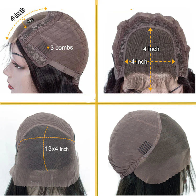 4x4 Dentelle Cheveux Humains Perruque Chocolat Marron Vague du corps