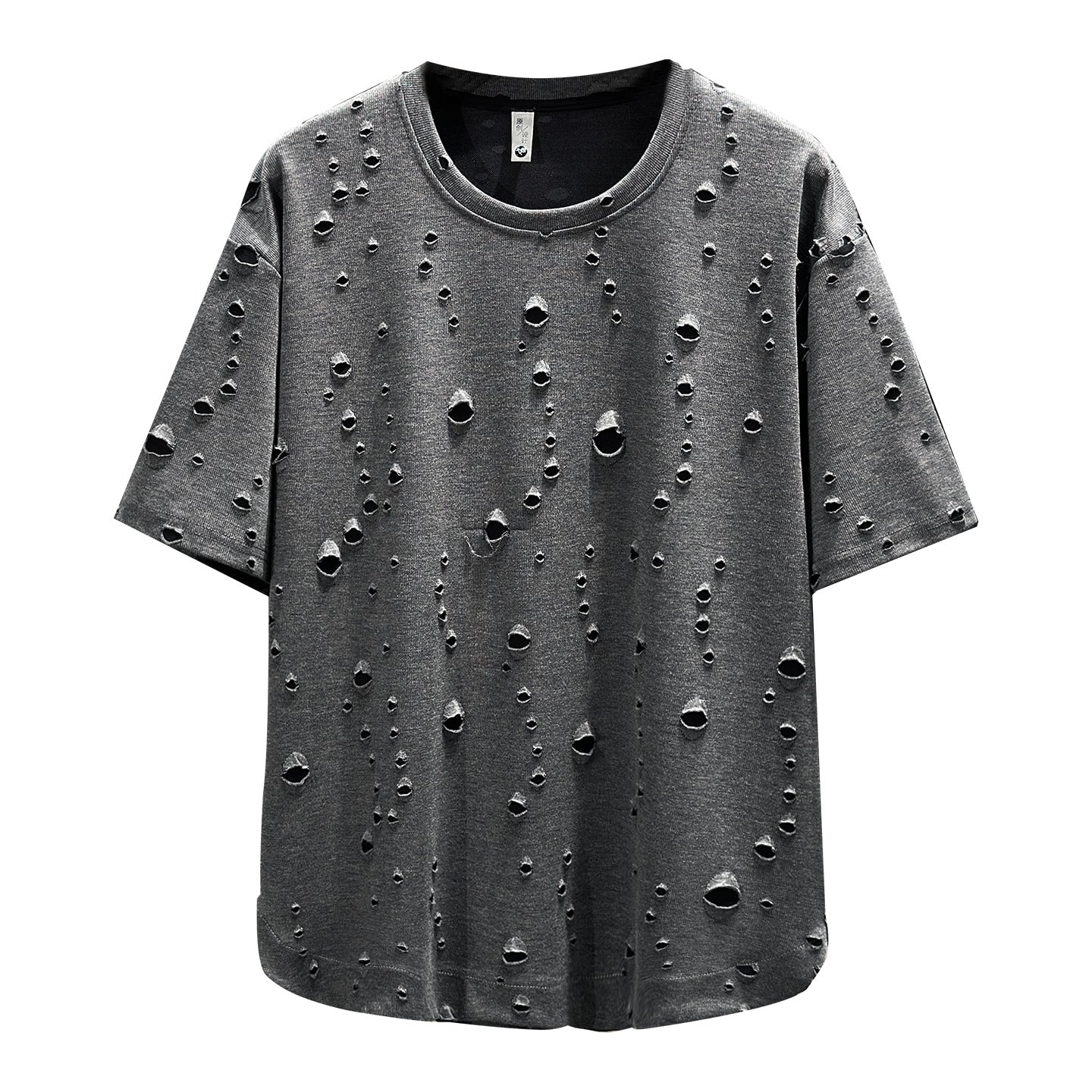 T-shirt à col d'équipage de style Américain pour hommes Baggy avec détails et toile respirante