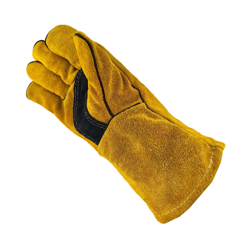 Outdoor Camping Gants BBQ Welding Non-slip résistant à l'usure Gants de protection en cuir Chaleur