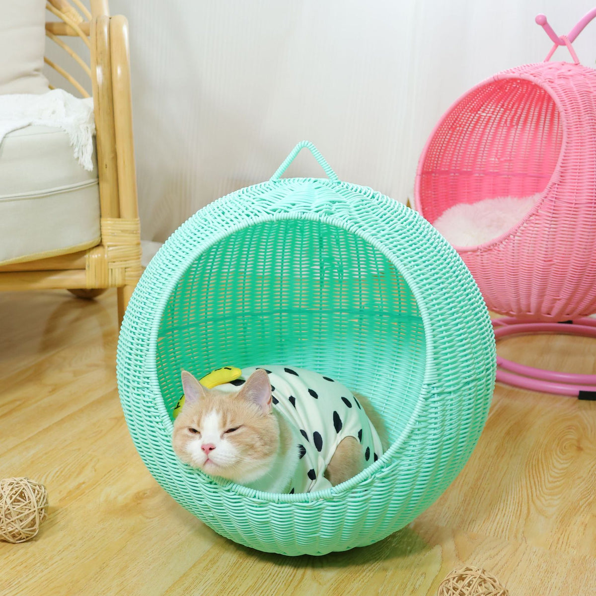 Rattan Style Internet Famous Cat Hammock Small Dog Bed