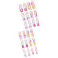 24 PCS Long Flowers Plat Art des ongles
