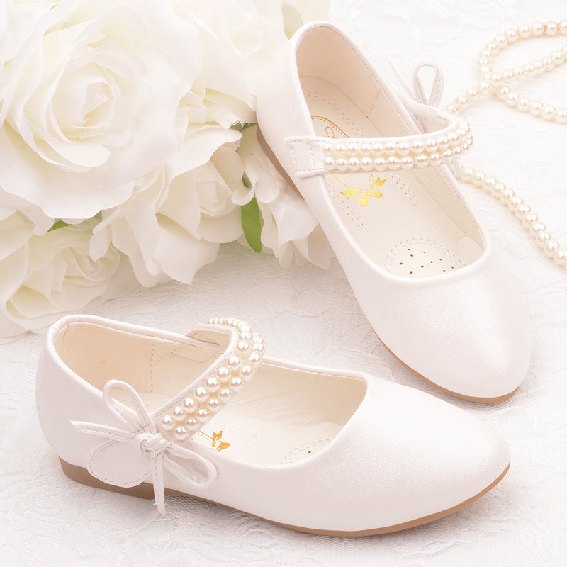 Chaussures de photographie en cuir plat pour filles