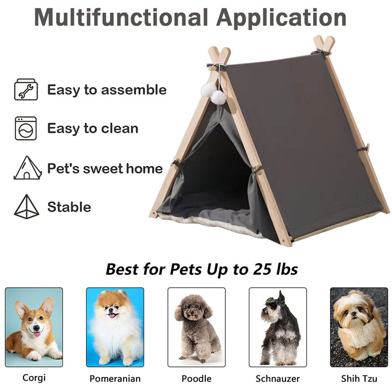 Grand chat lit de teepee Dog&Puppy&Cat&Kitten Igloo Jouer Tent Tipi House Cushion Mat