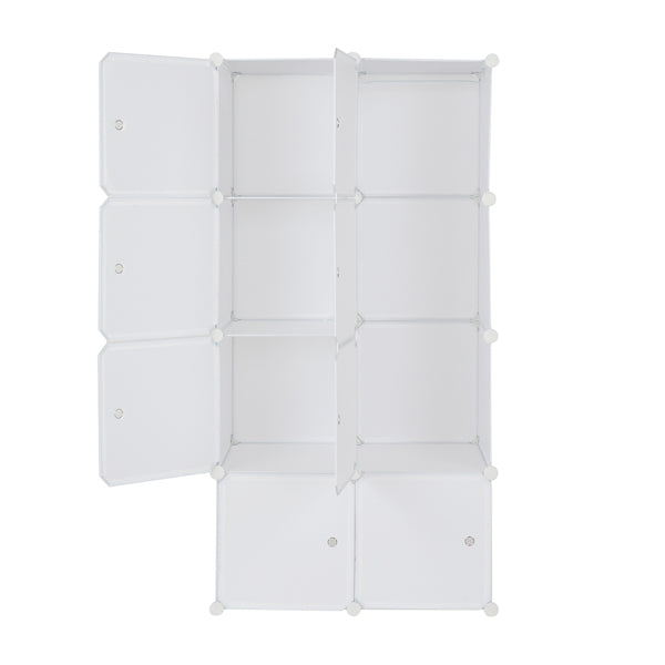 Armoire en forme de cube à 8 compartiments de 4 couches avec 1 tige suspendue
