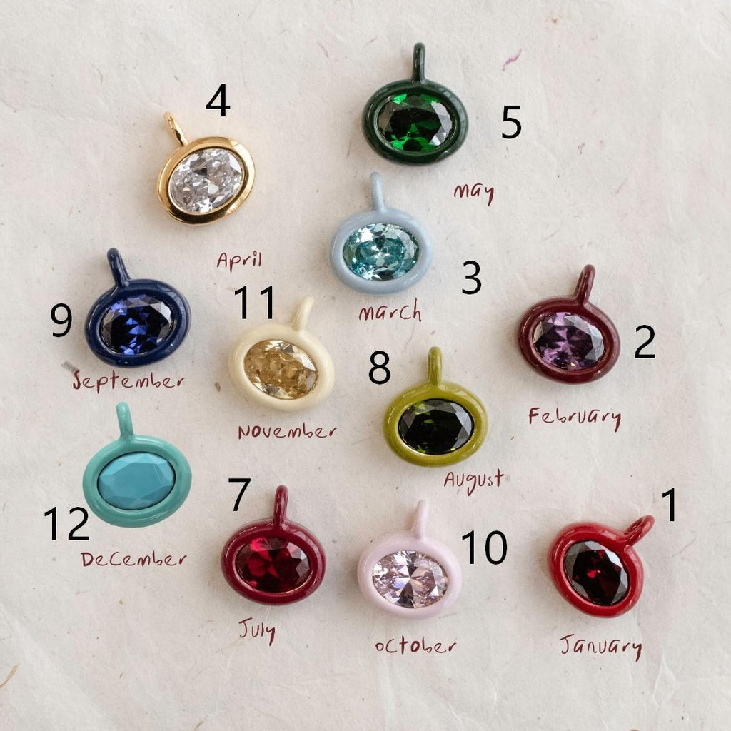 December Zircon Pendant 18K Gold Stainless Steel