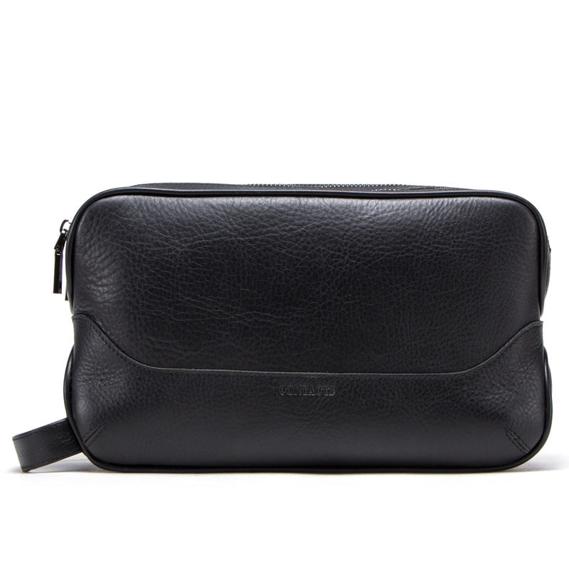 Clutch en cuir véritable pour hommes Vintage Première couche