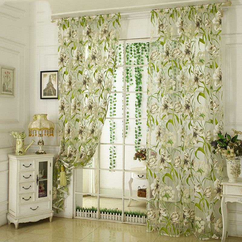 Rideau translucide de fil rayé blanc pour chambre