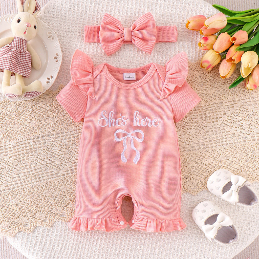 Romper à manches courtes avec bande de tête Bow