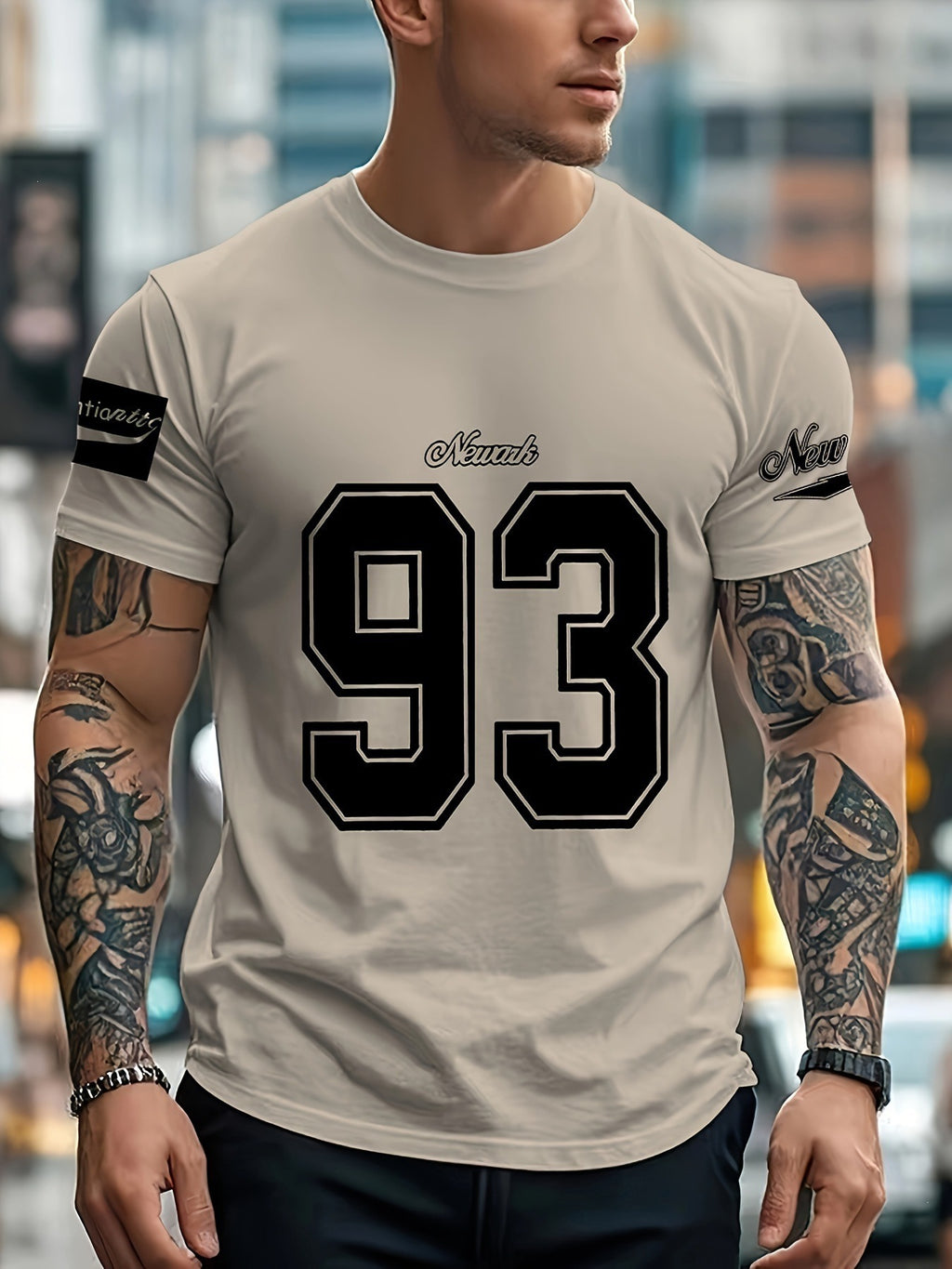 Trendy Crew Neck Set Hommes 3D Digital Print T-shirt sport manches courtes