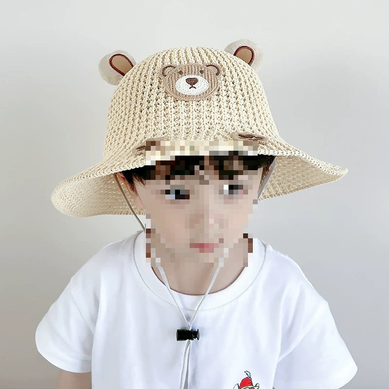 Ours Chapeau de paille résistant au soleil Chapeau de soleil respirant Baby Travel