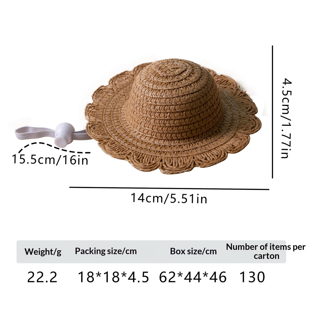 Pet Sunshade Cat Sun Protection Mini Chapeau de paille