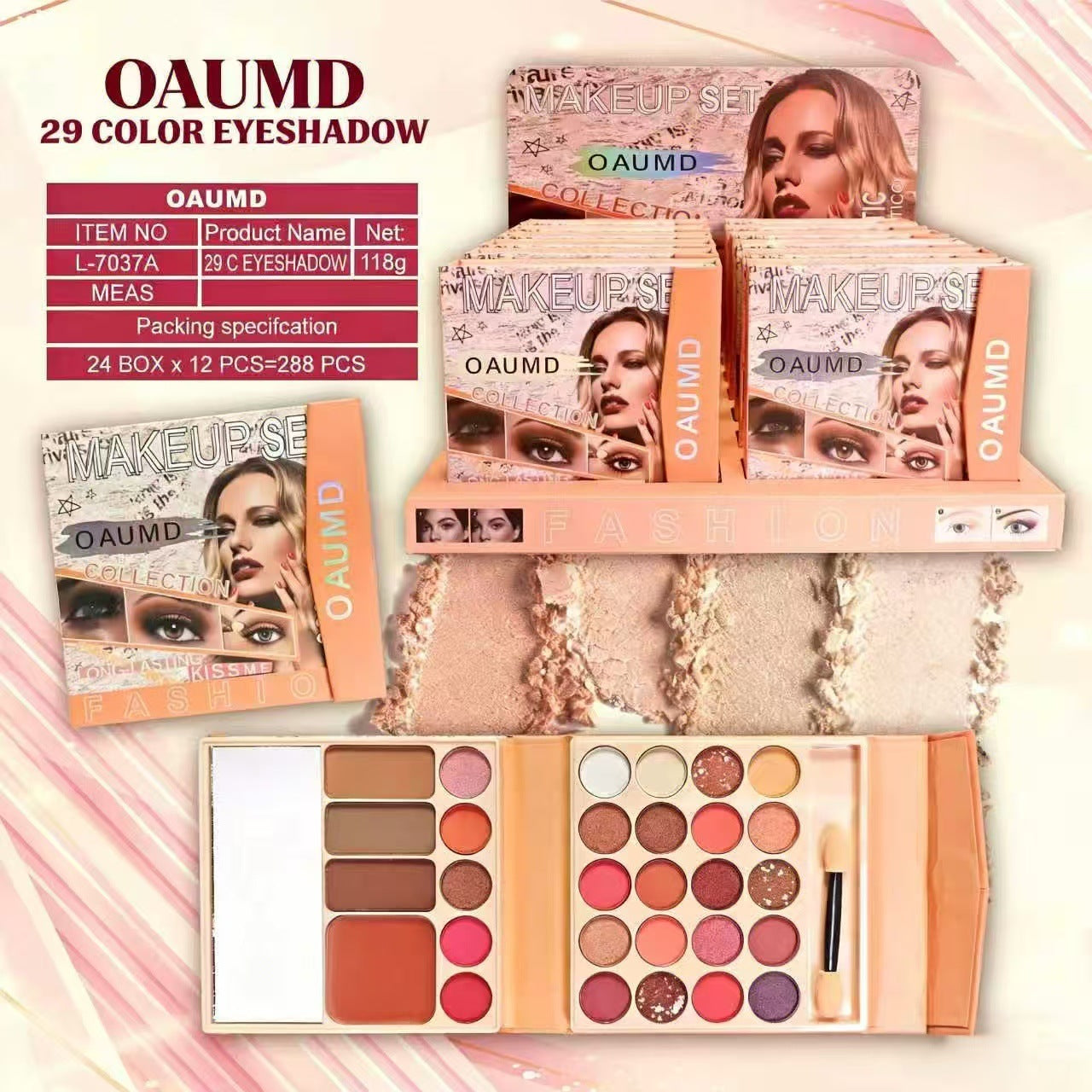 Tout-en-un Maquillage Palette Matte et Shimmer Eyeshadow Rouge à lèvres et Blush